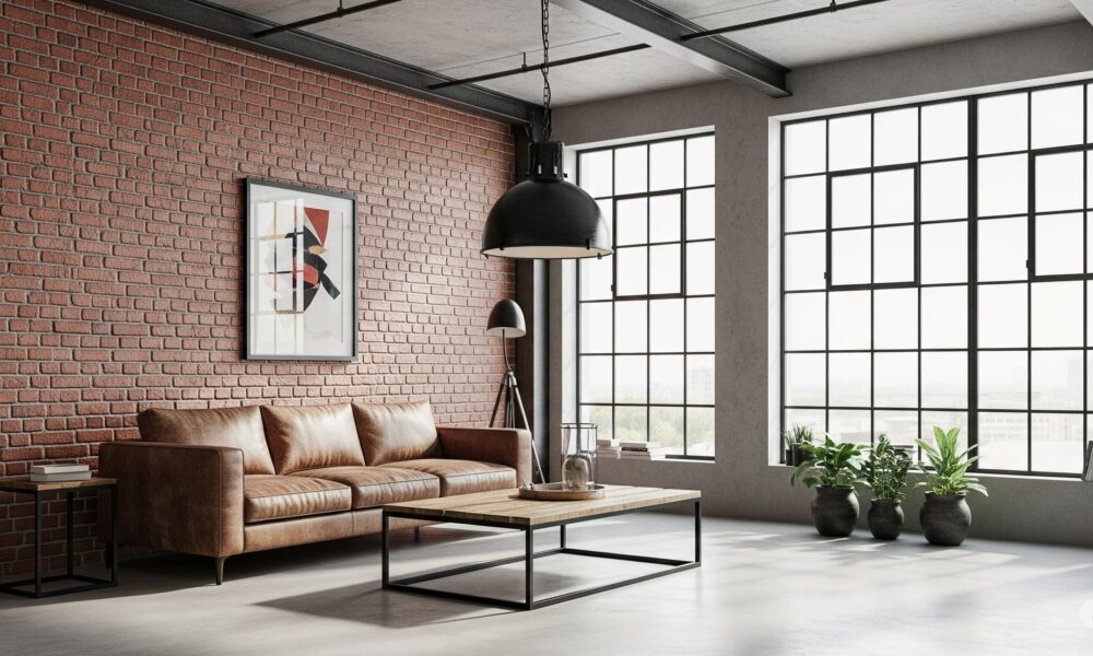 Styl industrialny we wnętrzach: Surowy urok betonu, cegły i metalu