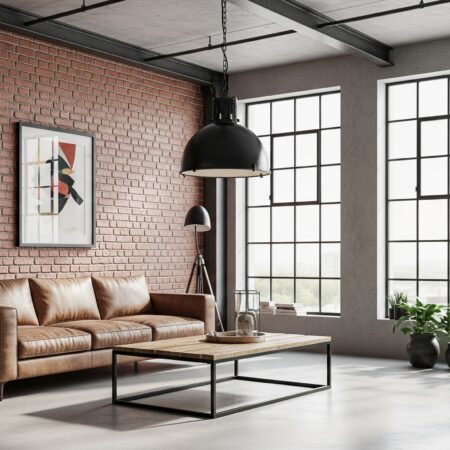 Styl industrialny we wnętrzach: Surowy urok betonu, cegły i metalu